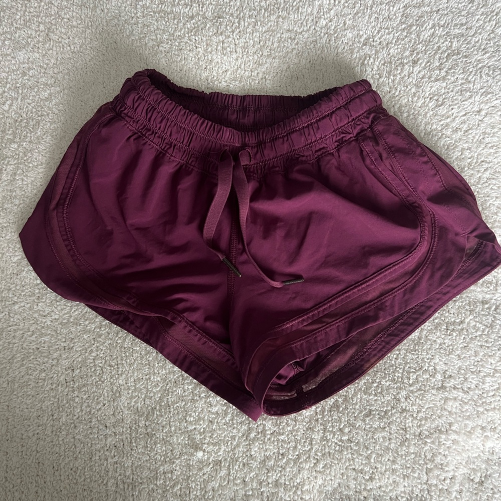 Women Maroon Lululemon Shorts